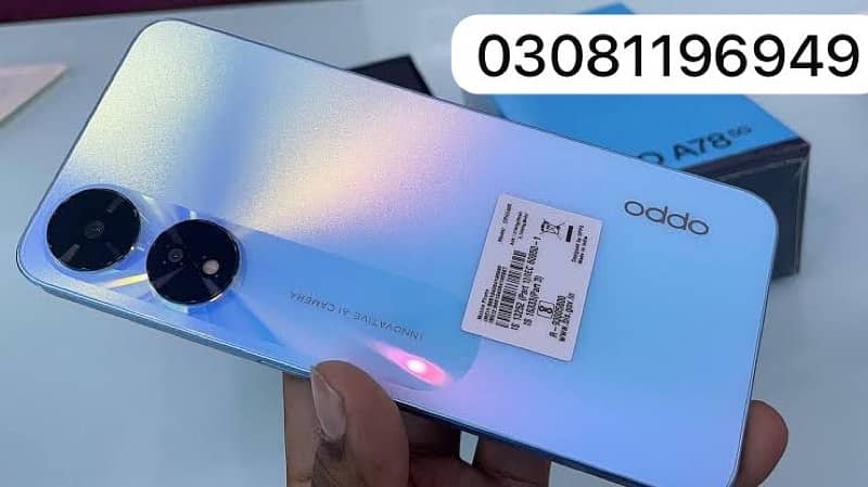 oppo A78 5g 8/256gb set charger dual sim PTA Approved 0