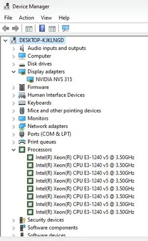 HP z240 xeon e3 1240 v5 with nvidia nvs 315 1gb gpu 6