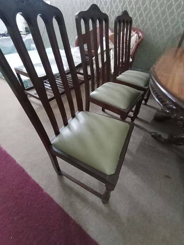 wooden dining table with 6 chairs. dining table set 1