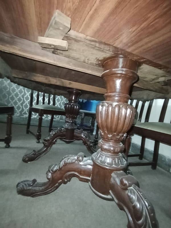 wooden dining table with 6 chairs. dining table set 2