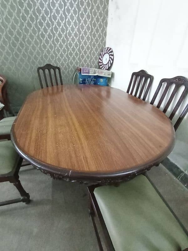 wooden dining table with 6 chairs. dining table set 3