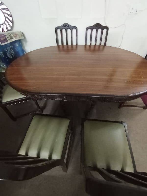 wooden dining table with 6 chairs. dining table set 5