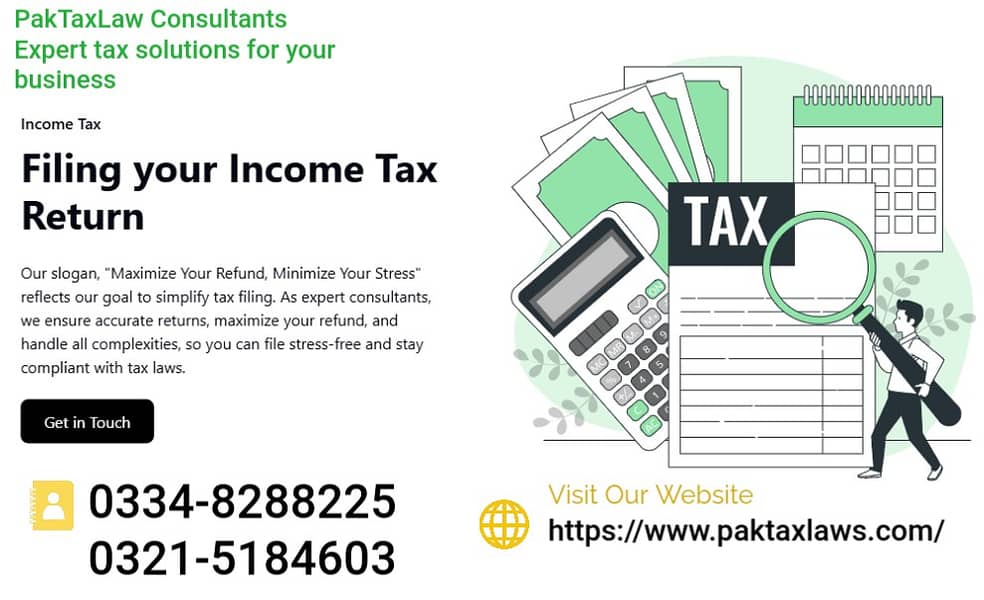 Income Tax Return | Sales Tax | Company Registration | Tax Filer, FBR 2