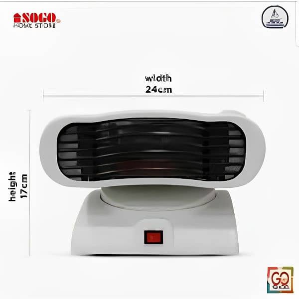 SECO SG-014 GM Climax Portable Fan Heater with Dual Power Settings 1