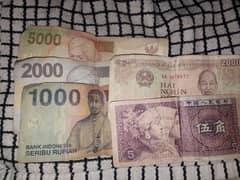 Indonatia,vietnam,and other currency note available