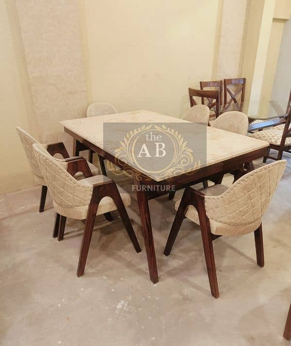 Luxurious Dining Table|Wooden,Glass,Pvc|Dining Table 3