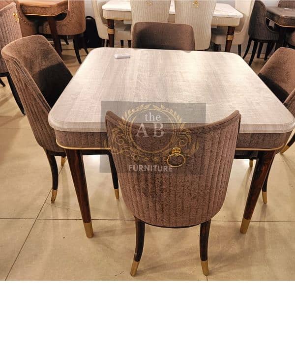 Luxurious Dining Table|Wooden,Glass,Pvc|Dining Table 7