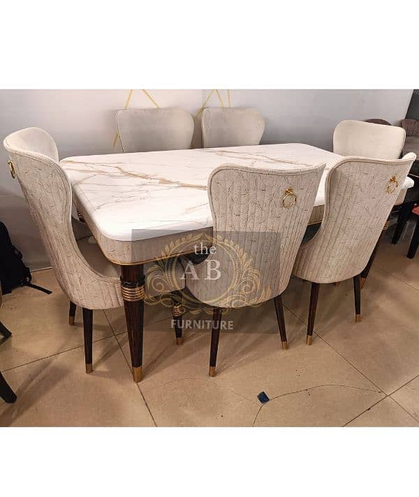 Luxurious Dining Table|Wooden,Glass,Pvc|Dining Table 15