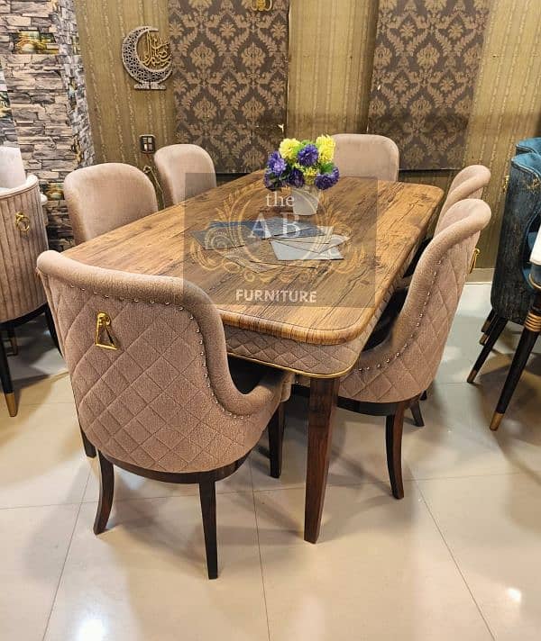 Luxurious Dining Table|Wooden,Glass,Pvc|Dining Table 18