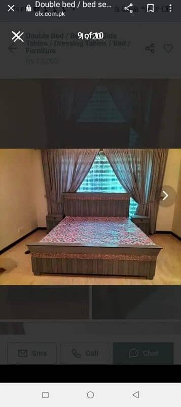 Double bed/king size bed/dressing table/bed set/wooden bed/furniture 5