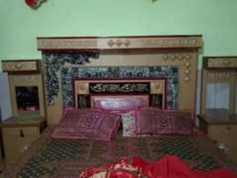 Double bed/King size bed/Dressing table/Bed set/Wooden bed/Furniture 0