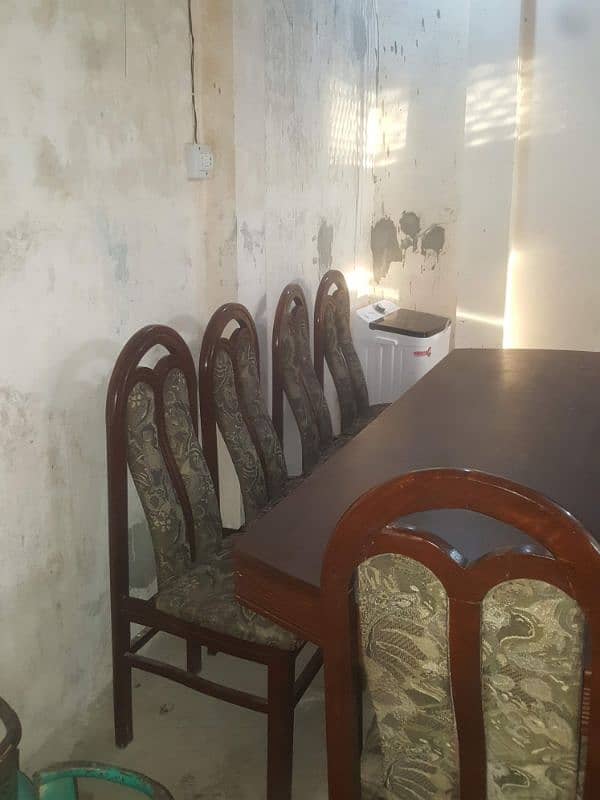 8 feet Dining Table with 8 chairs 1