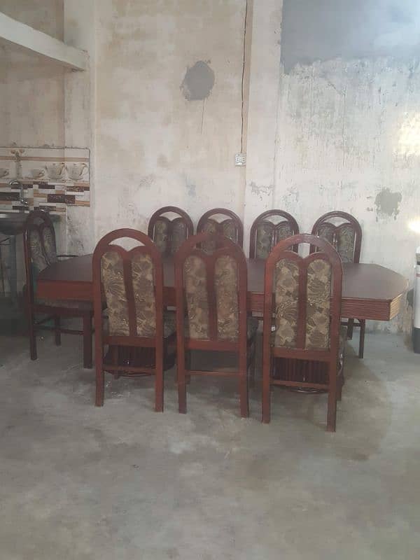 8 feet Dining Table with 8 chairs 2