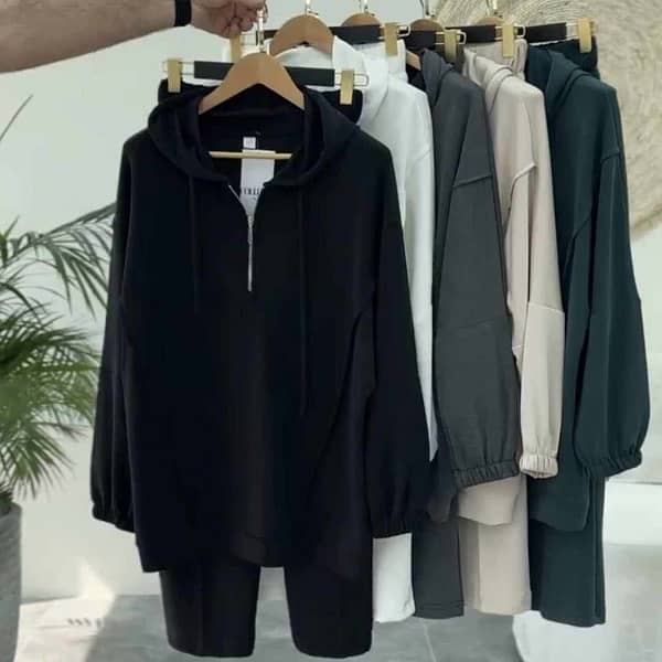 Drop Shoulder Pull over style winter track suit 5