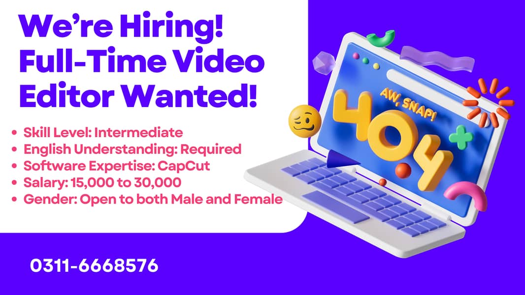 Job Opportunity: Full-Time Video Editor Wanted! 0