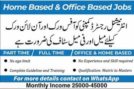 Part time,Full time, Home base online jobs