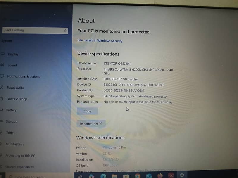 lenovo laptop 8gb Ram ssd 256 gb core i5 6th genertion 2