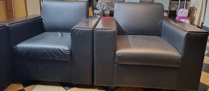 6 Seater Leather Sofa Set (Large Size)