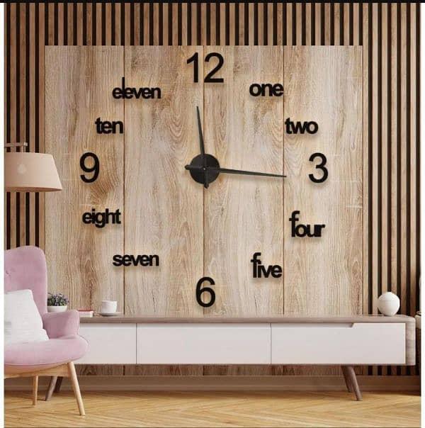 3D DIY Wooden Big 11 Wall Clock 1