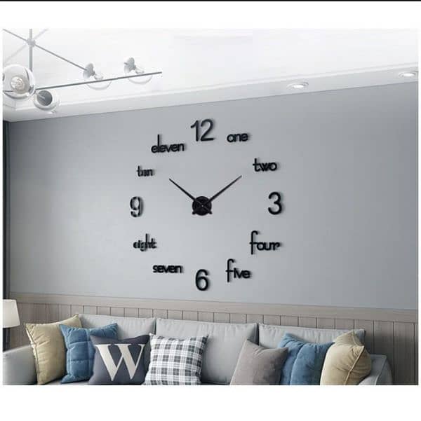 3D DIY Wooden Big 11 Wall Clock 2