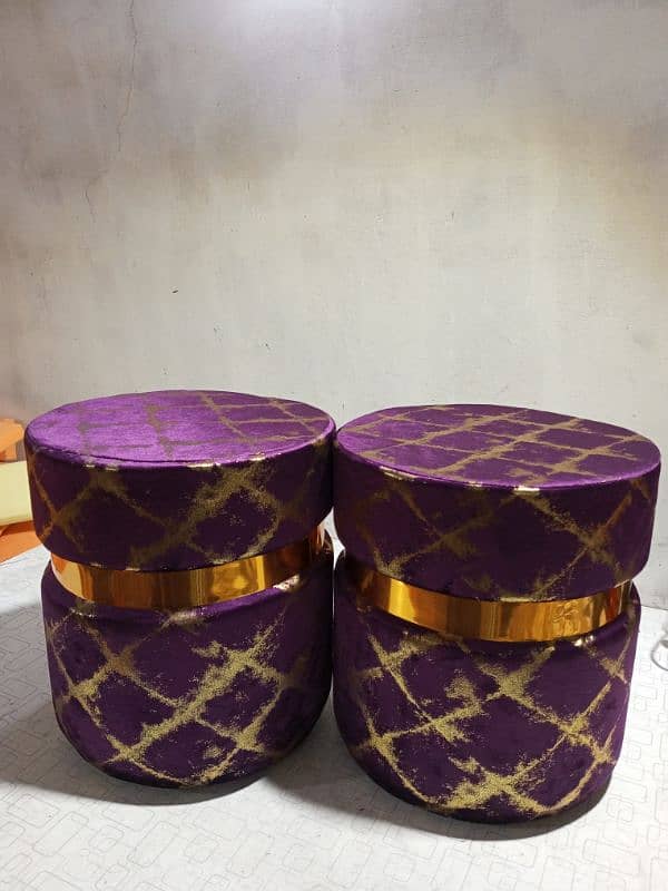 Luxury Wooden Round Stools BIG SIZE 12