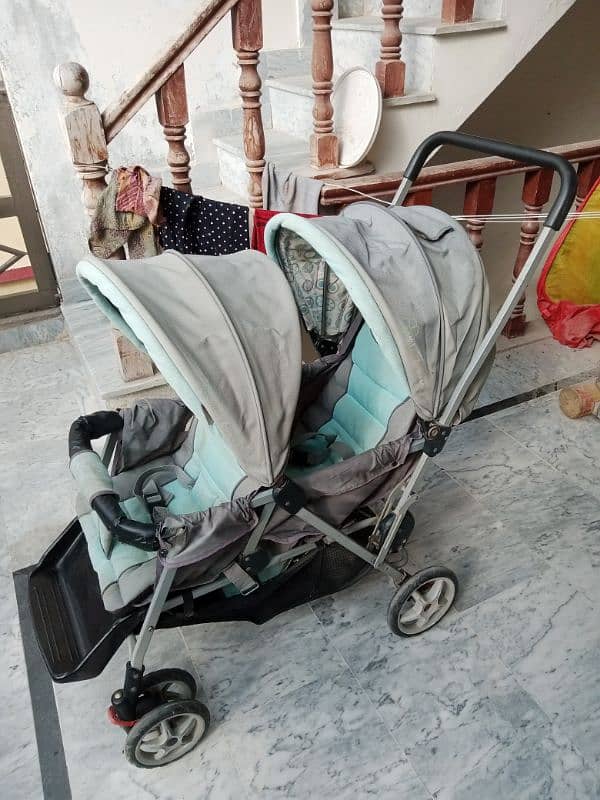 Double Baby pram for kids 0