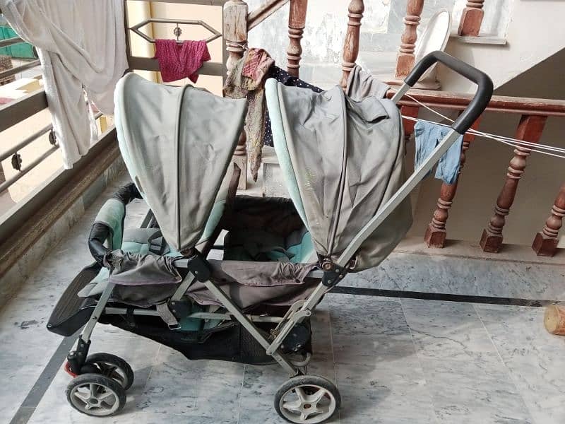 Double Baby pram for kids 1