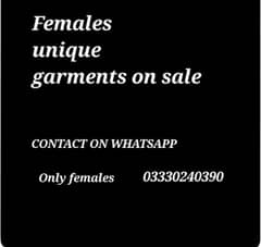 Females unique  garments. . !!