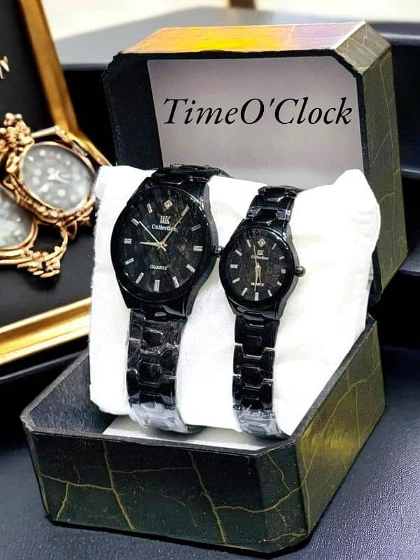 Analogue Chain Strap Couple Watches 1