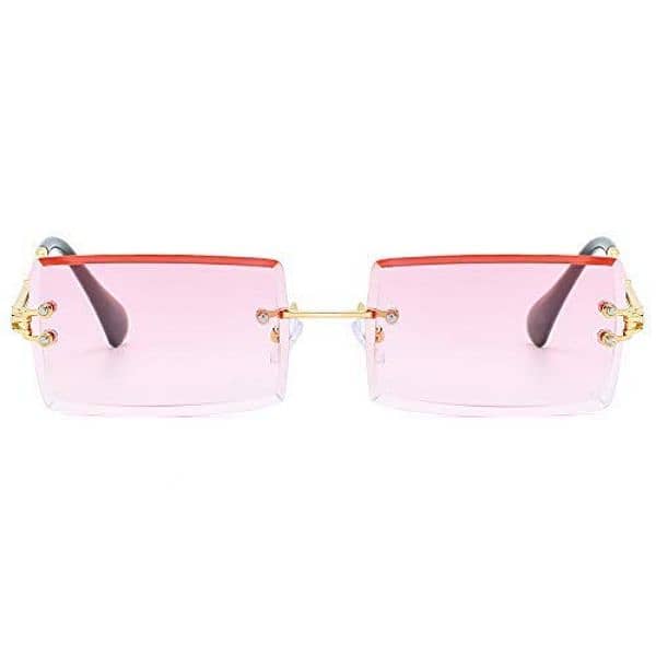 FEISEDY Vintage Rimless Sunglasses Rectangle Frameless Candy  Glasses 3