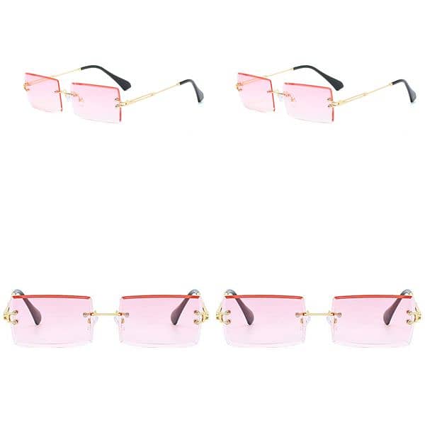 FEISEDY Vintage Rimless Sunglasses Rectangle Frameless Candy  Glasses 5