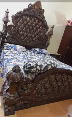 Chinnioti bed, Dressing, 2 side tables and wardrobe