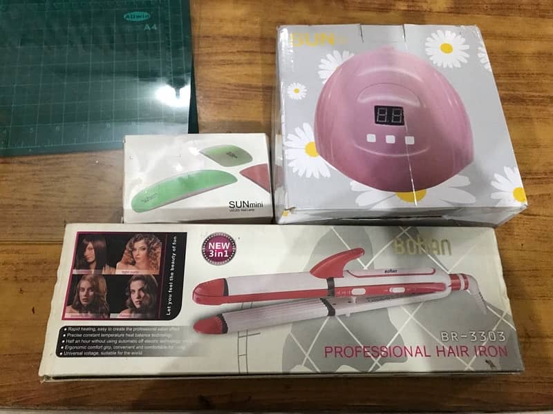 2 uv nail lamps + 3 in 1 hair iron for sale 0