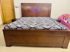 Elegant wooden double bed set few months used