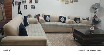 6 seater velvet sofa set. {3+2+1]