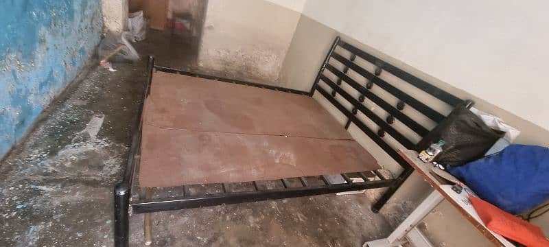 Queen Iron bed with mattress 1