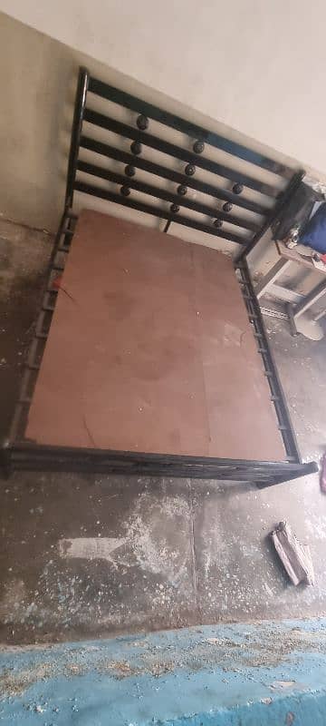 Queen Iron bed with mattress 2