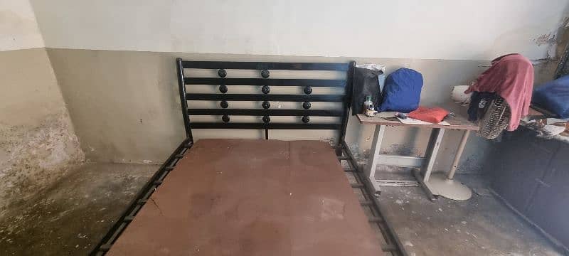 Queen Iron bed with mattress 5