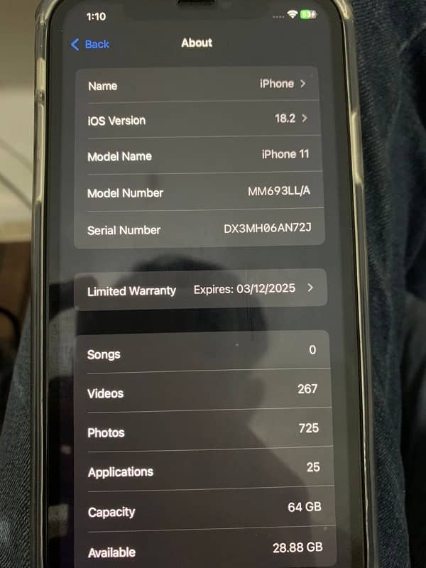 iphone 11 with box 11 month apple warranty no any fulat 8