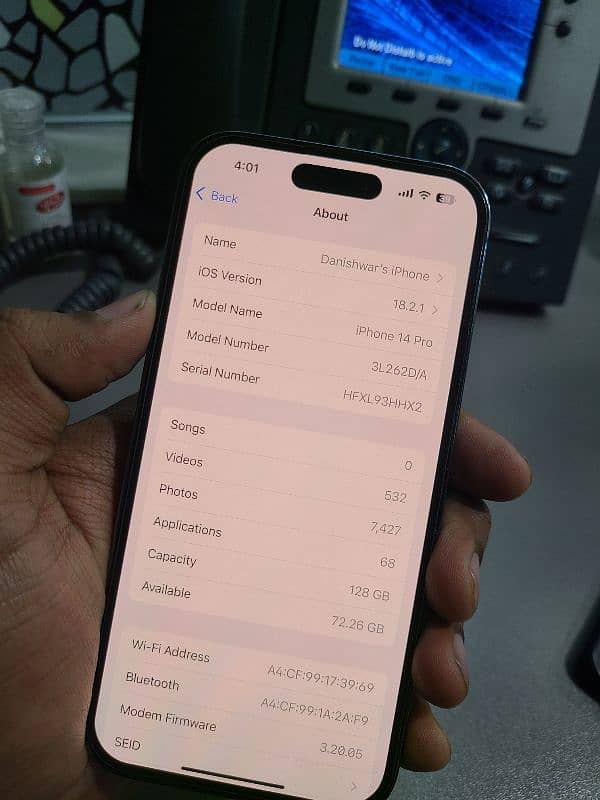 iphone 14 pro 128gb with 100% BH 6