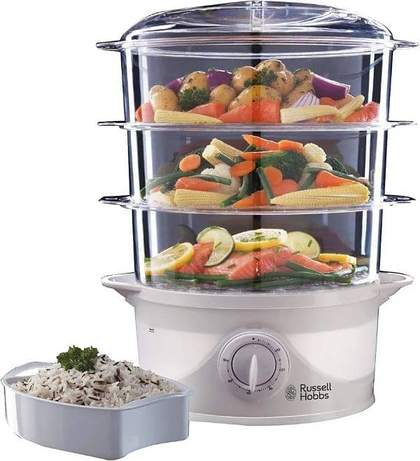 Russell Hobbs 3 Tier Electric Food Steamer, 9L 0