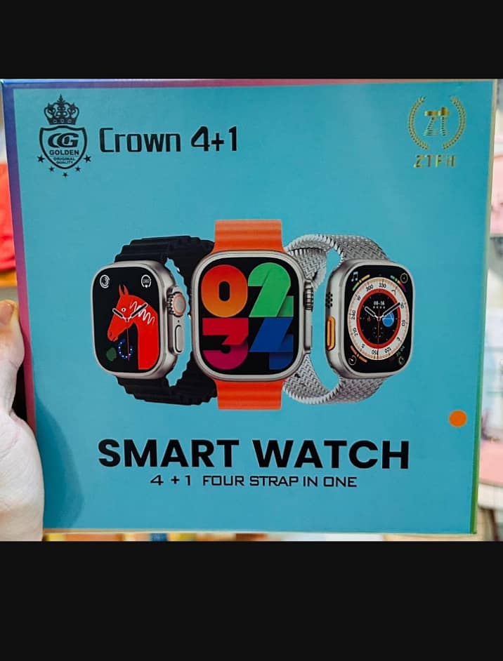 Crown 4 in 1 Smart Watch for Mens and Womens,Four Strap in One 2