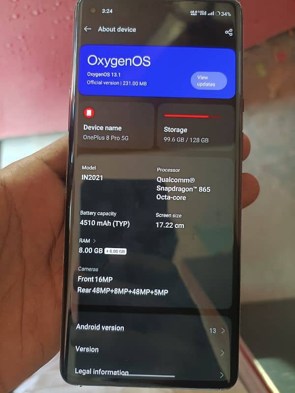 One plus 8 Pro 4G+ 5