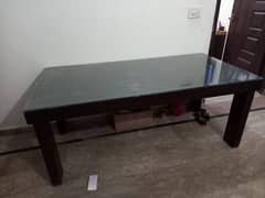 Dinning Table with glass top and six chairs cheap price