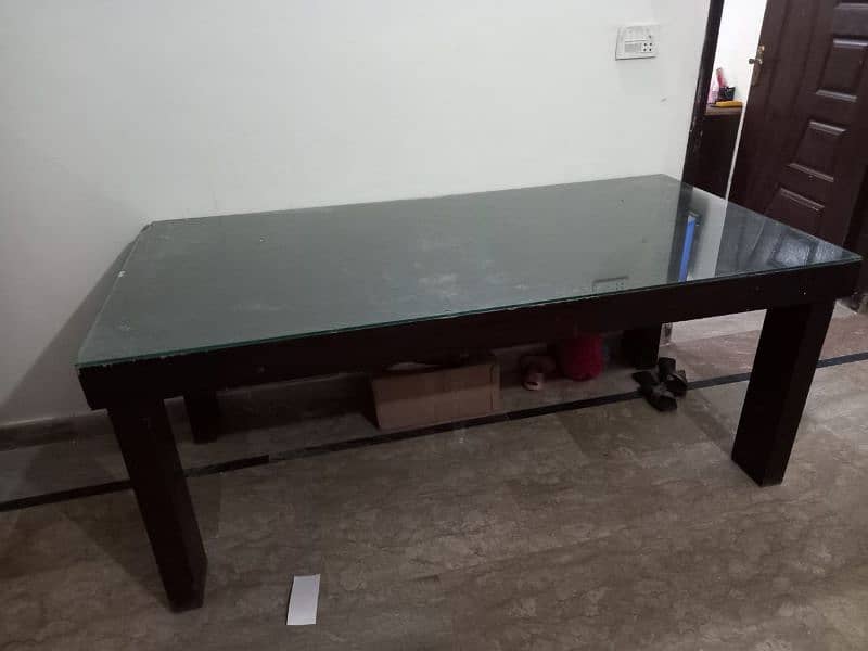 Dinning Table with glass top and six chairs cheap price 0