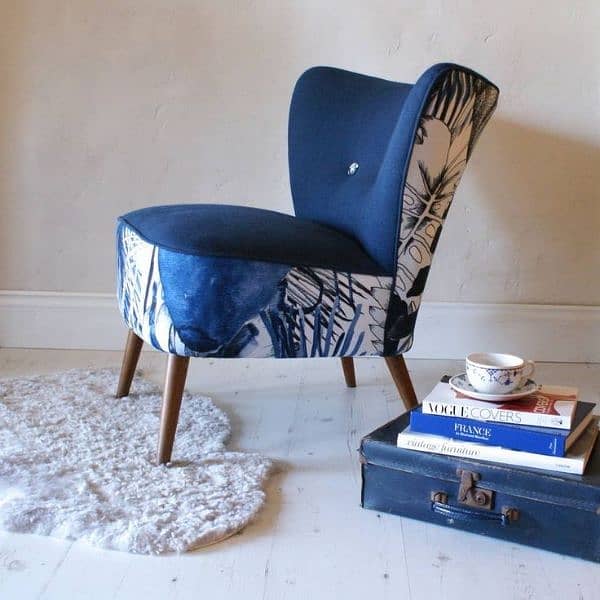 Handcrafted Velvet Chairs with Matching Ottoman 14