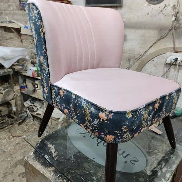 Handcrafted Velvet Chairs with Matching Ottoman 15