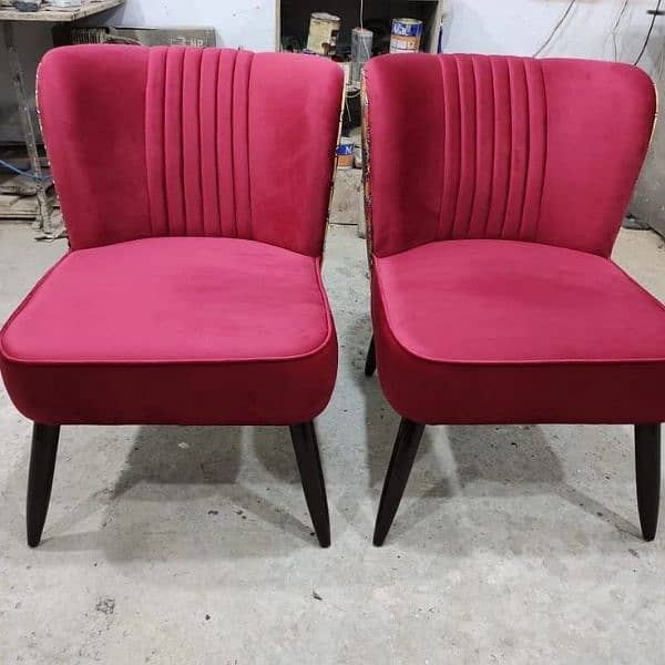 Handcrafted Velvet Chairs with Matching Ottoman 19