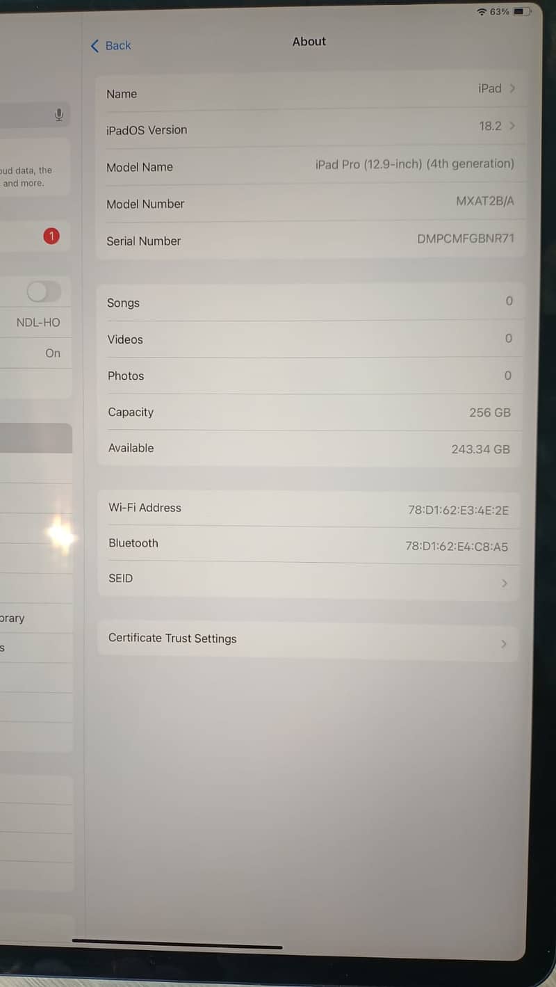 IPAD PRO 4th Gen 256GB 3