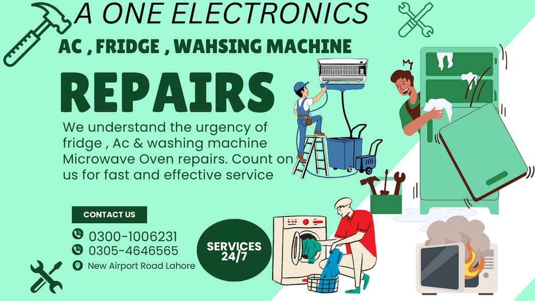 Ac Repairing /Lcd , Led Tv /Fridge/Ups /Micro /washing machine Repairs 0